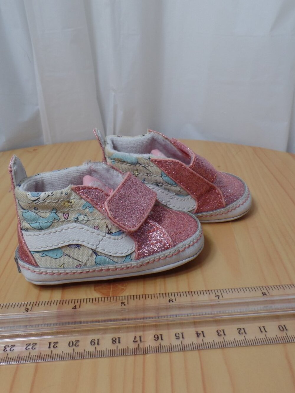 Vans Sea Glitter Baby Soft Bottom Sneakers Pink Glitter Baby Girl Size 2